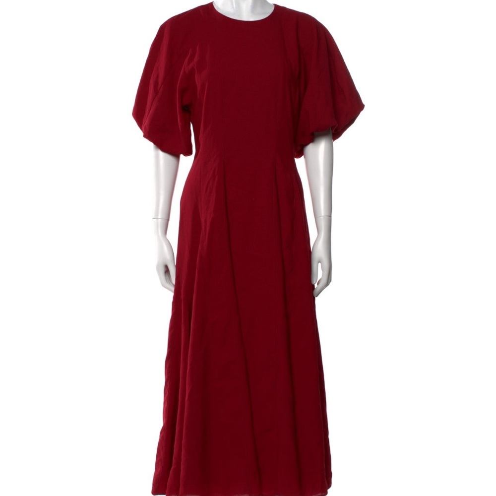 La Ligne Puff Sleeve Midi Dress
